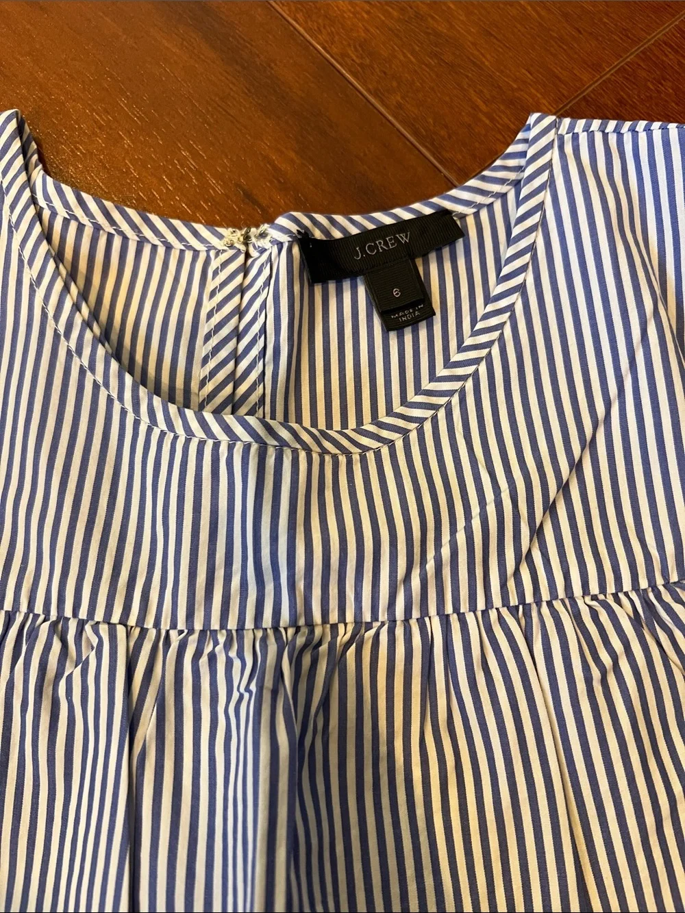 J. Crew striped poplin ruffle top